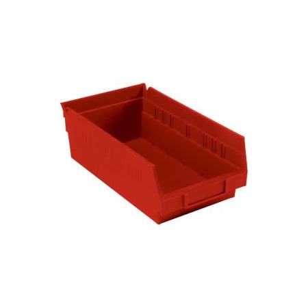 Quantum Storage Systems Shelf Storage Bin, Plastic, Red, 12 PK QSB102RD